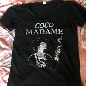 Black knitted fabric t-shirt